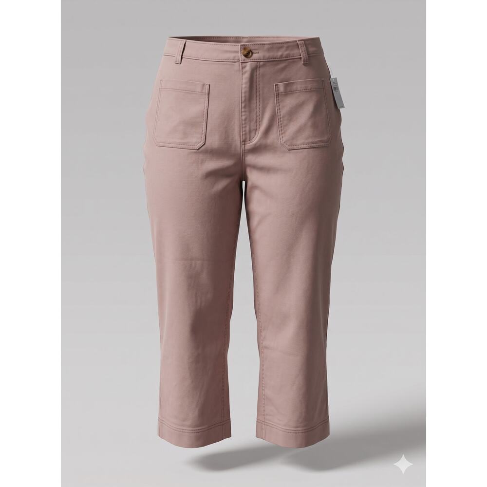 NWT Old Navy‎ Womens 22 Coastal Preppy High-Waisted Crop Chino Wide-Leg Pants